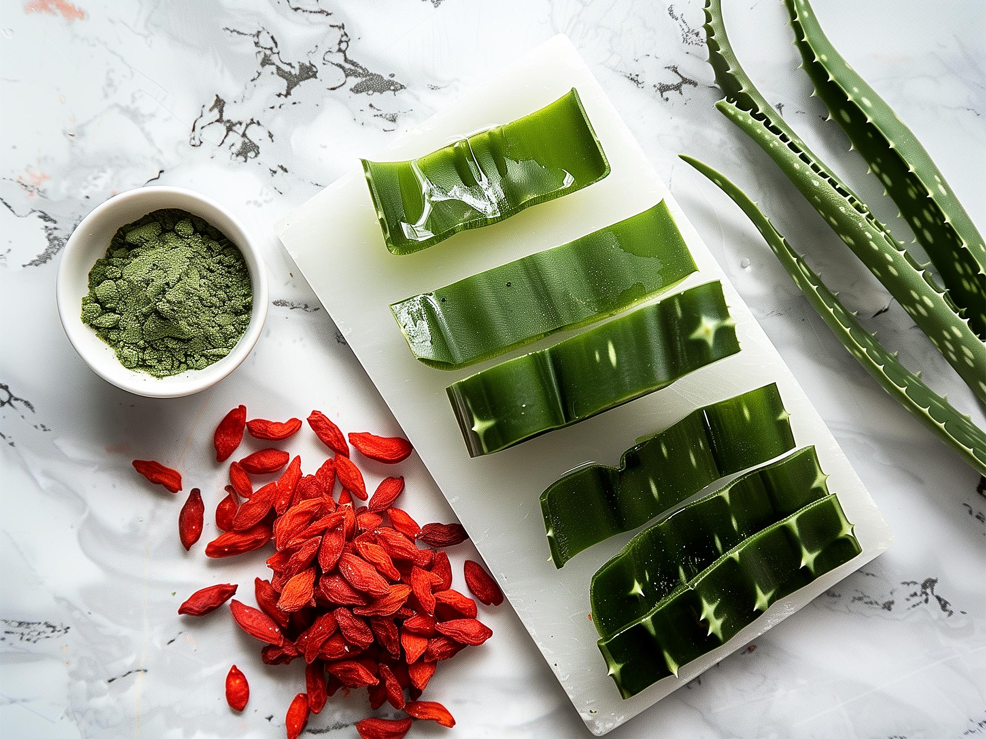 Aloes, jagody goji i spirulina